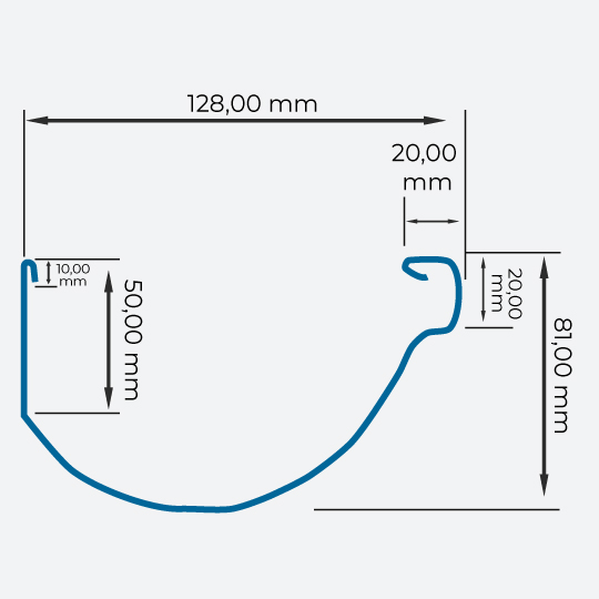 Prumo Acetinado - Modelo Redondo Caleira 270