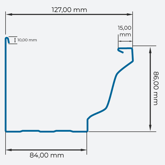 Prumo Acetinado - Modelo Caleira 300