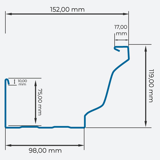 Prumo Acetinado - Modelo Caleira 325